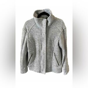 BANANA REPUBLIC Zip & Snap Up Gray Wool Blend Jacket Women's Size S